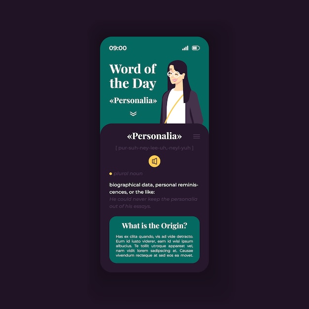 Modèle D'interface Pour Smartphone Word Of The Day