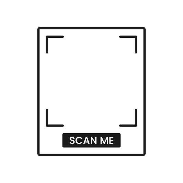 Modèle d'interface utilisateur en noir et blanc du cadre de code QR