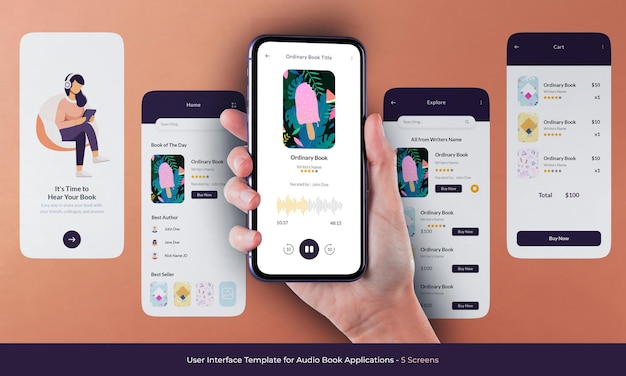 Modèle d'interface utilisateur pour les applications de livres audio