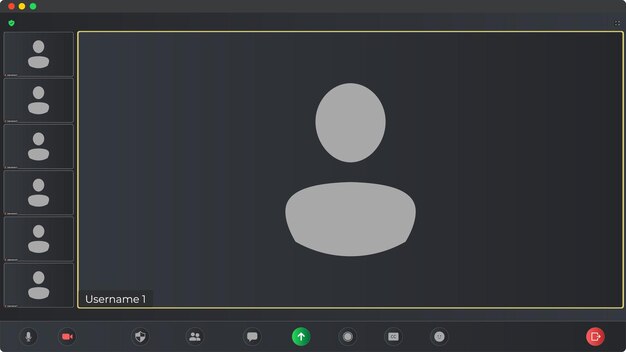 Vecteur modèle d'interface utilisateur de vidéoconférence application pour la communication sociale