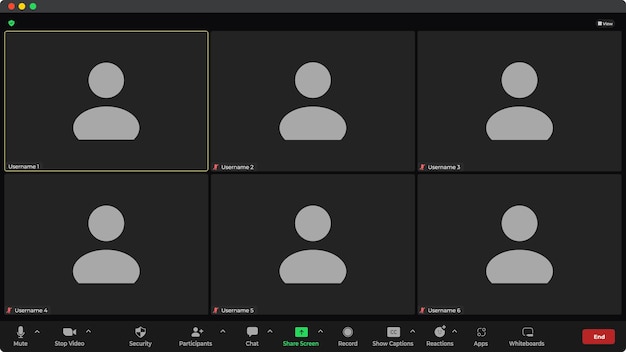 Modèle d'interface utilisateur de vidéoconférence Application pour la communication sociale