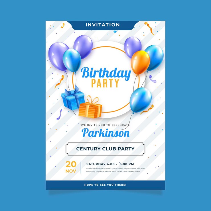 Vecteur modèle d'invitation d'anniversaire