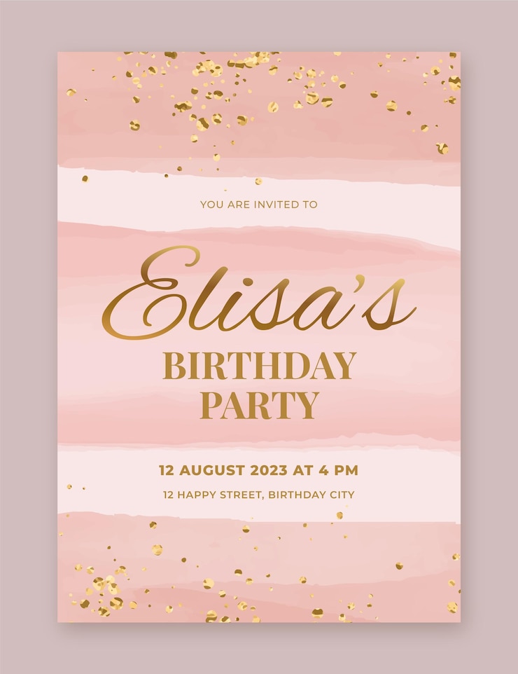 Vecteur modèle d'invitation d'anniversaire