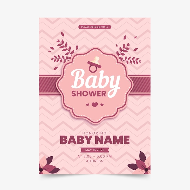 Modèle D'invitation De Douche De Bébé Pour Fille