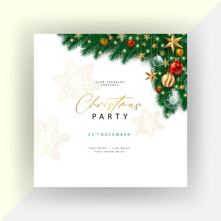 Vecteur modèle d'invitation à une fête de noël avec du texte de canne à bonbons et des icônes d'art en ligne