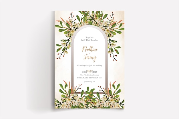 MODÈLE D'INVITATION FLORAL POUR LA DOUCHE DE MARIÉE