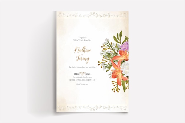 Modèle D'invitation Floral Pour La Douche De Mariée