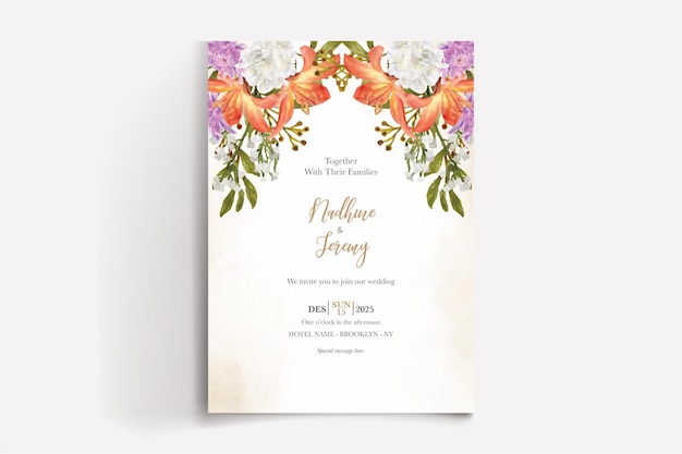 Modèle D'invitation Floral Pour La Douche De Mariée