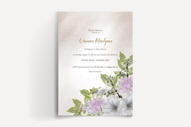 Modèle D'invitation Floral Pour La Douche De Mariée