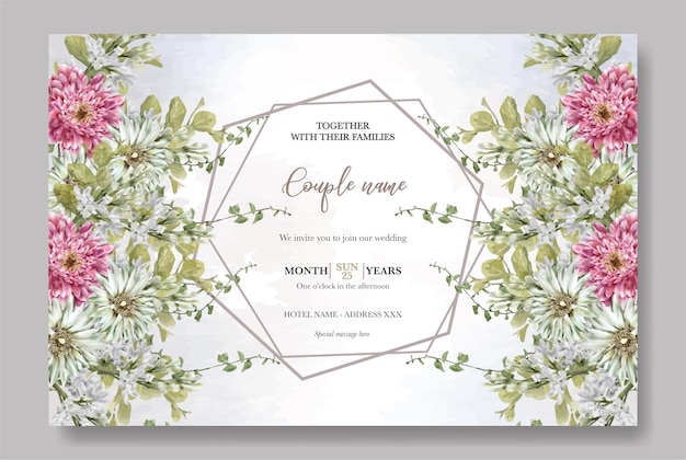 MODÈLE D'INVITATION FLORAL POUR LA DOUCHE DE MARIÉE