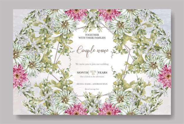 MODÈLE D'INVITATION FLORAL POUR LA DOUCHE DE MARIÉE