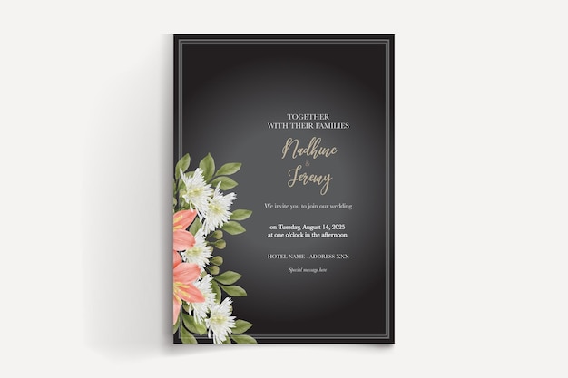 Modèle D'invitation Floral Pour La Douche De Mariée