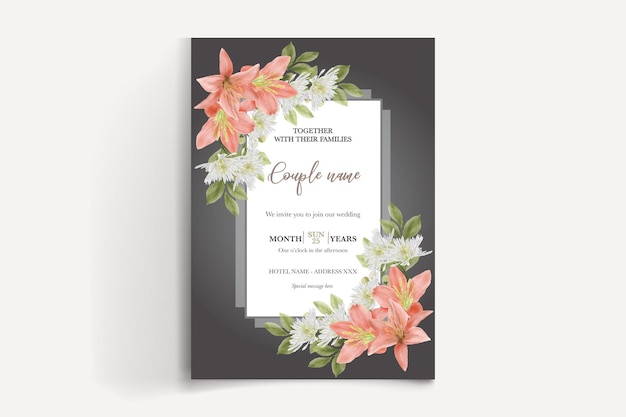 Modèle D'invitation Floral Pour La Douche De Mariée