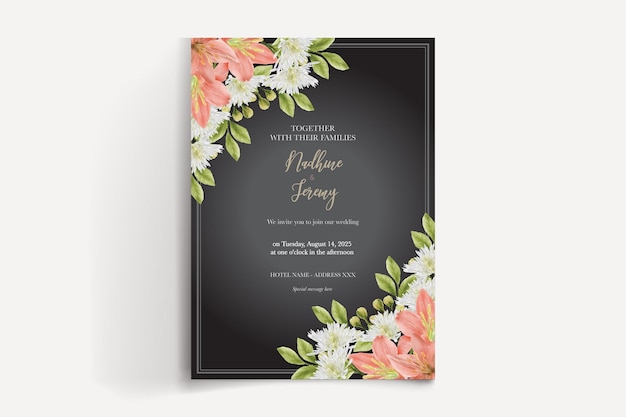 Modèle D'invitation Floral Pour La Douche De Mariée