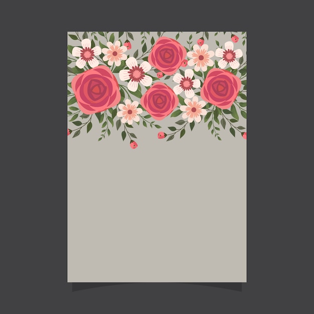 Modèle D'invitation Floral Avec Des Roses