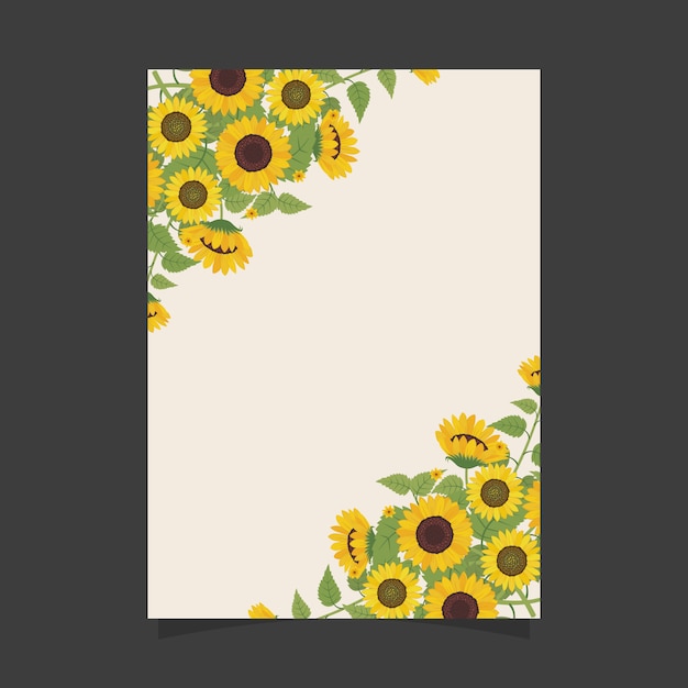 Modèle D'invitation Floral Avec Des Tournesols