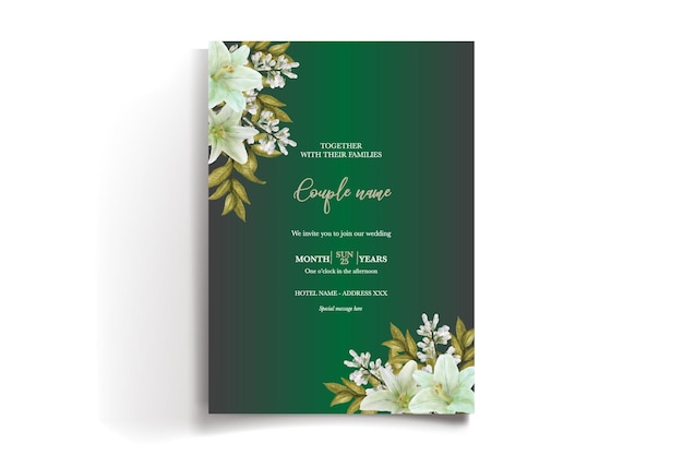 Modèle D'invitation Florale Pour La Douche De Mariée