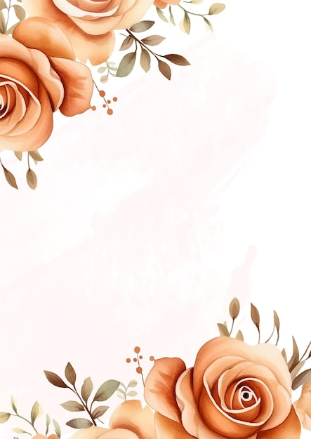 Modèle d'invitation à fond de couronne orange et blanche avec flore et fleurs