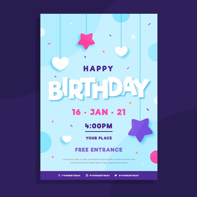 Modèle D'invitation De Joyeux Anniversaire