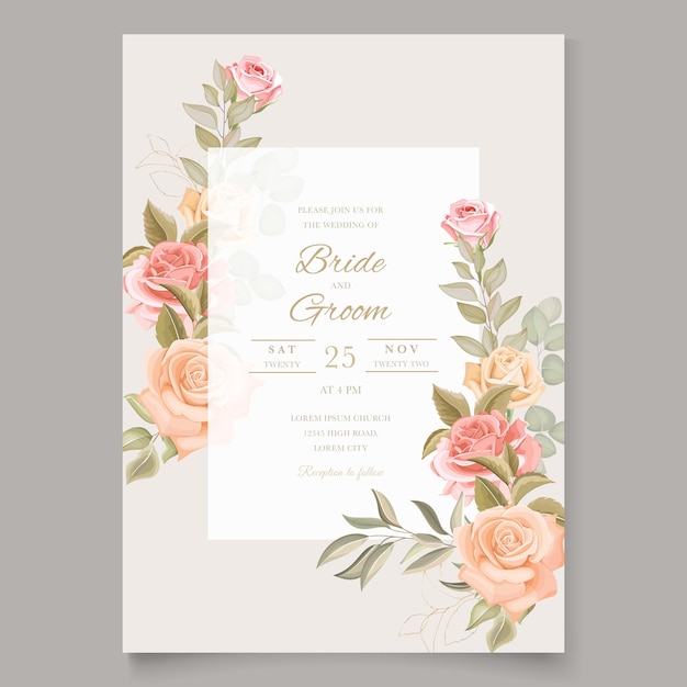 Modèle D'invitation De Mariage D'automne Floral