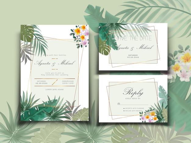 Modèle D'invitation De Mariage Beau Et élégant