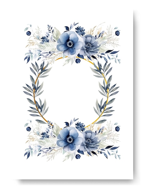 Modèle d'invitation de mariage boho abstrait vectoriel sur une bannière vectorielle de fond bleu gardénia
