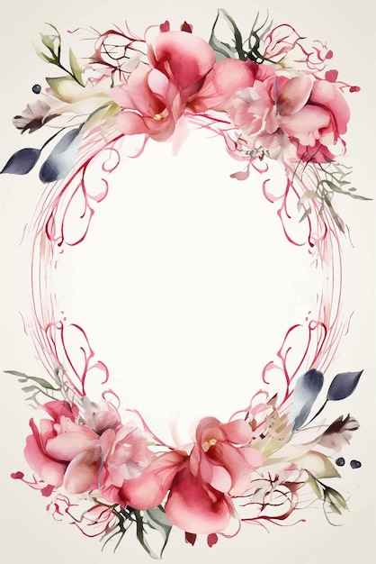 Vecteur modèle d'invitation de mariage conception vectorielle fleur cadre de carte florale illustration feuille de vœu vintage