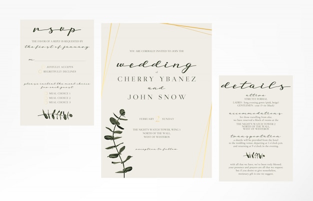 Modèle d'invitation de mariage féminin simple et minimaliste