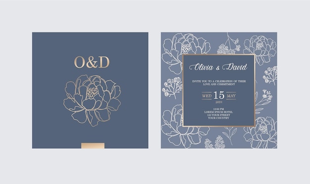 Modèle D'invitation De Mariage Avec Des Fleurs