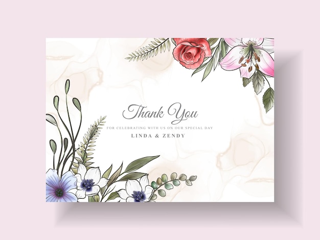 Modèle D'invitation De Mariage Floral Romantique