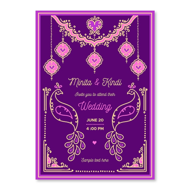 Modèle D'invitation De Mariage Indien