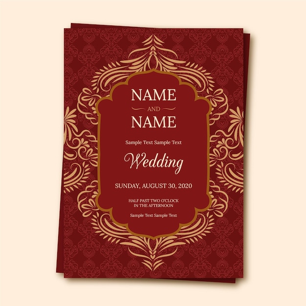 Modèle D'invitation De Mariage Indien