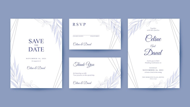 Modèle d'invitation de mariage magnifique minimaliste