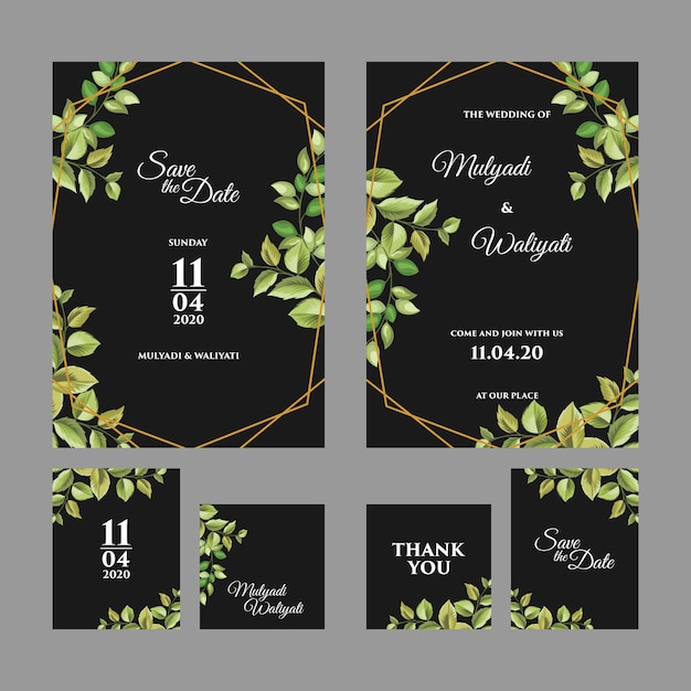 Modèle D'invitation De Mariage D'ornement Floral Décoratif