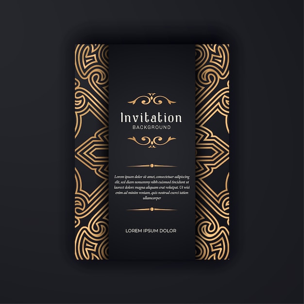 Modèle d&#39;invitation de mariage ornemental or