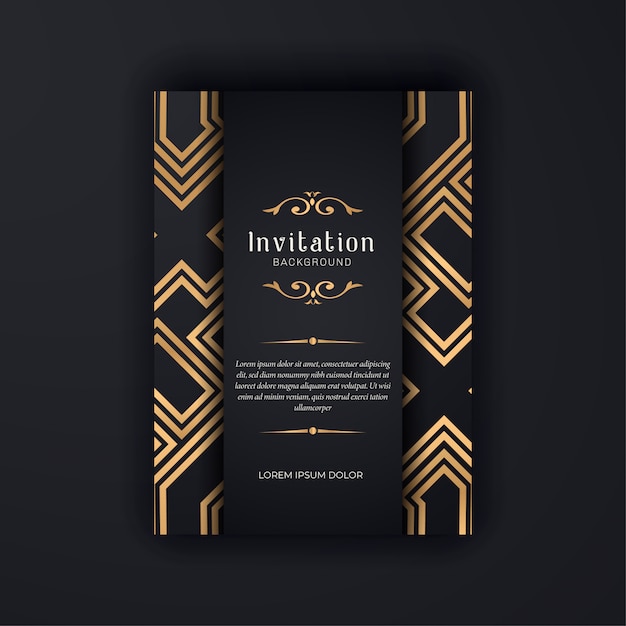 Modèle d&#39;invitation de mariage ornemental or