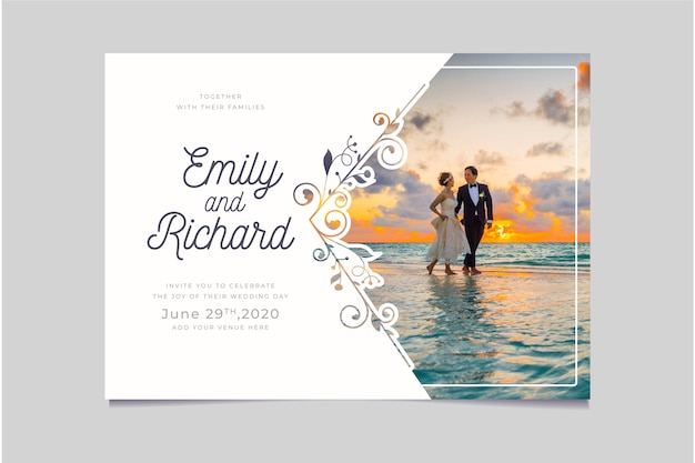 Modèle D'invitation De Mariage Avec Photo