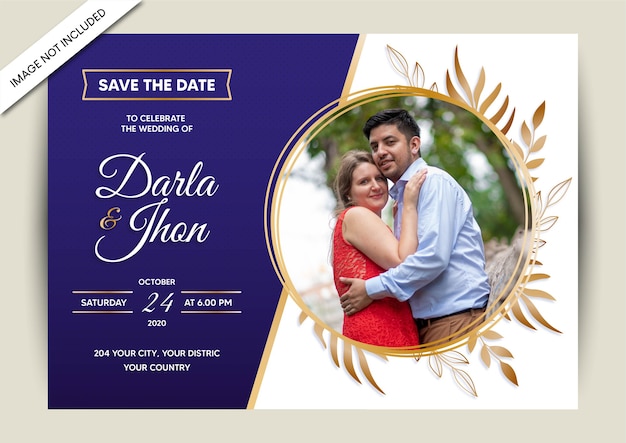 Modèle d'invitation de mariage avec photo