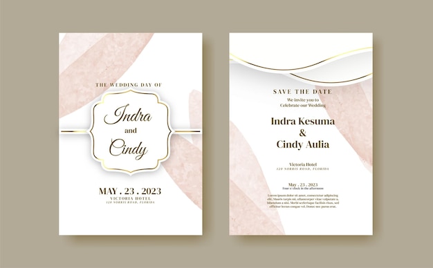 Modèle d'invitation de mariage romantique