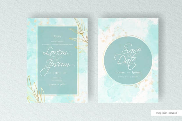 Modèle D'invitation De Mariage Avec Splash Aquarelle Colorée Et Aquarelle Dessinée à La Main