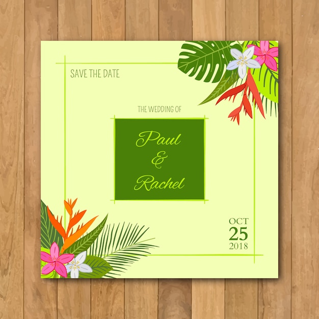 Modèle D'invitation De Mariage Tropical