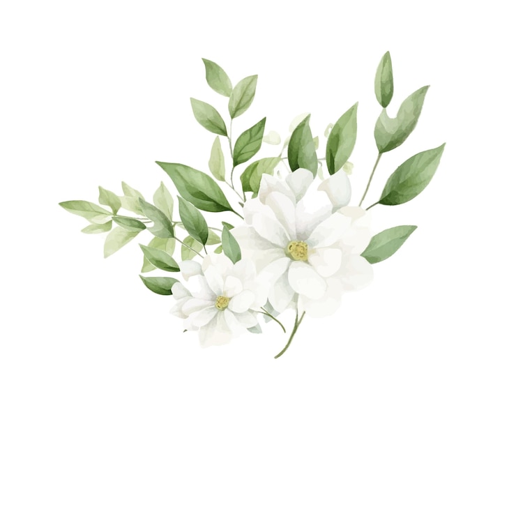 Vecteur modèle d'invitation de mariage vectoriel et de menu avec de beaux feuilles et fleurs
