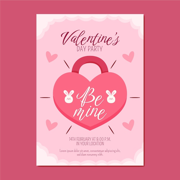 Modèle D'invitation Plat Pour La Saint-valentin