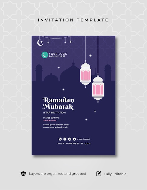 Modèle D'invitation De Ramadan Islamique Plat