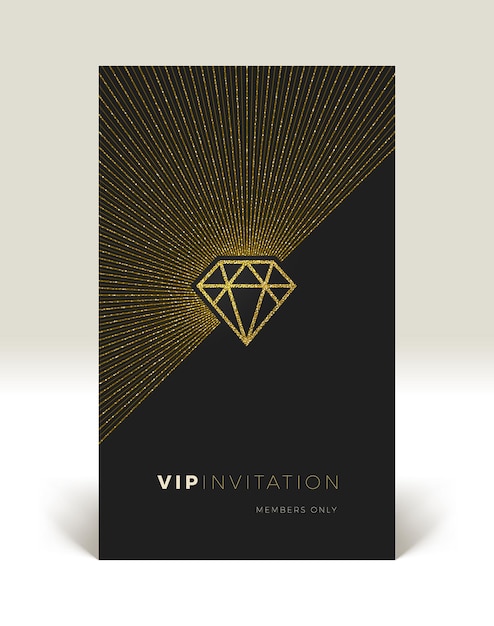 Modèle D'invitation Vip Avec Diamant Brillant.