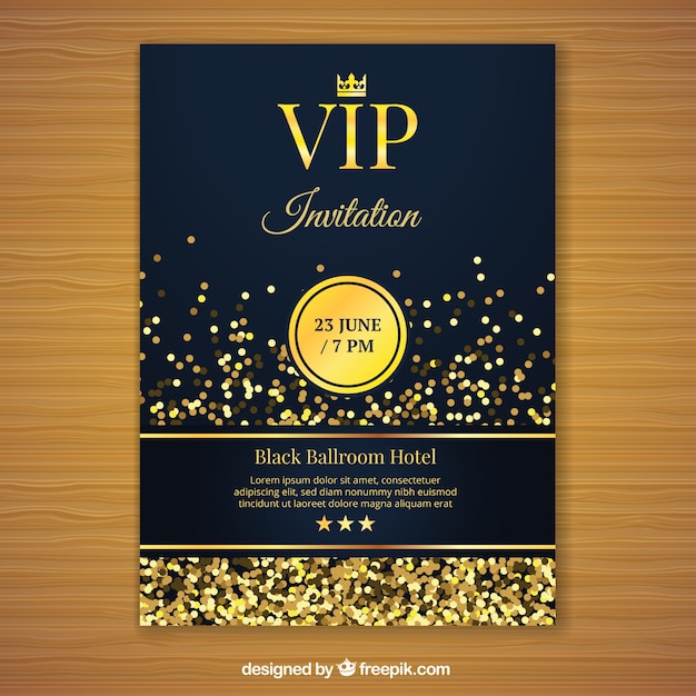 Modèle D'invitation Vip D'or