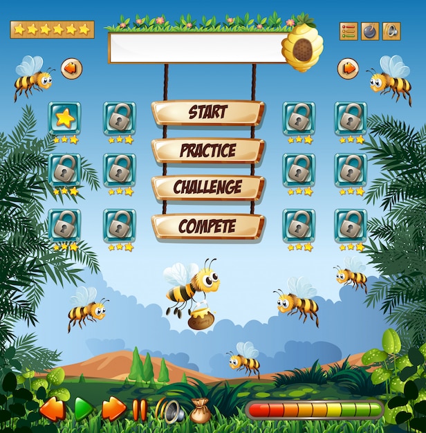 Modèle De Jeu D'abeilles à Miel