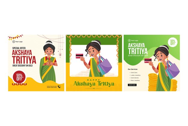 Modèle De Jeu De Bannière Creative Happy Akshaya Tritiya