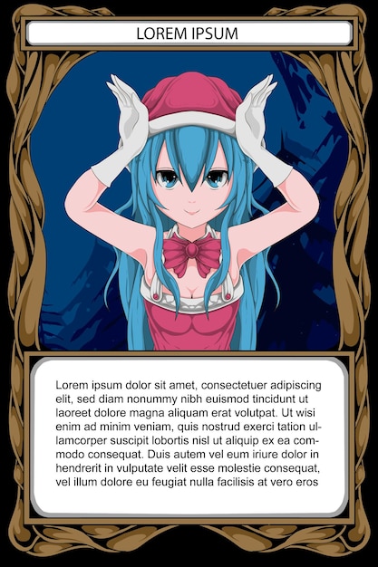 Vecteur modèle de jeu de cartes d'anime