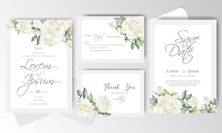 Modèle de jeu de cartes d'invitation de mariage